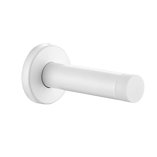 JQK Door Stopper White, 304 Stainless Steel Thicken 1mm Sound Dampening Door Stop Bumper Wall Protetor, DSB5-WH - color: White, size: 1 Pack