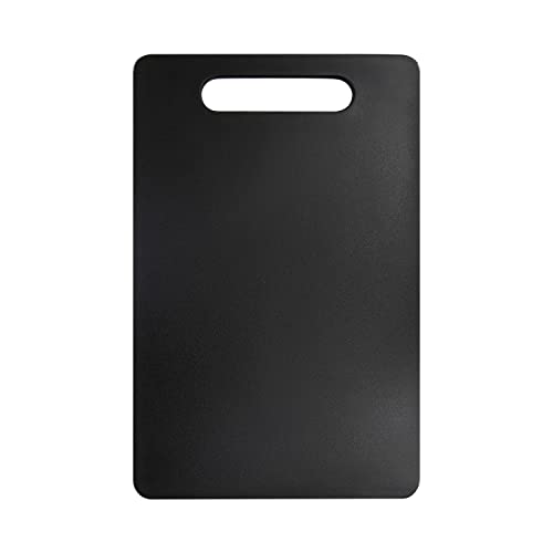Fotouzy Plastic Utility Cutting Board with Handles, Food Safe PP Material, BPA Free, Dishwasher Safe, Thick Chopping Board, Large Size, Easy Grip Handle, for Kitchen (Black) - color: Black