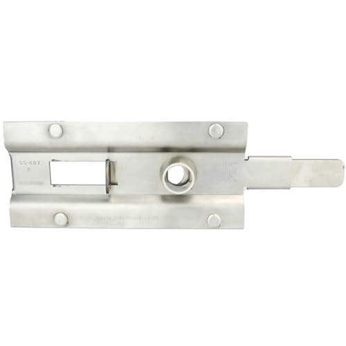 Stainless Steel Roll Up Door Cylinder Latch 7-7/8" x 3-5/8", with 4 Bolt mounting Hardware Included - size: SS-487S