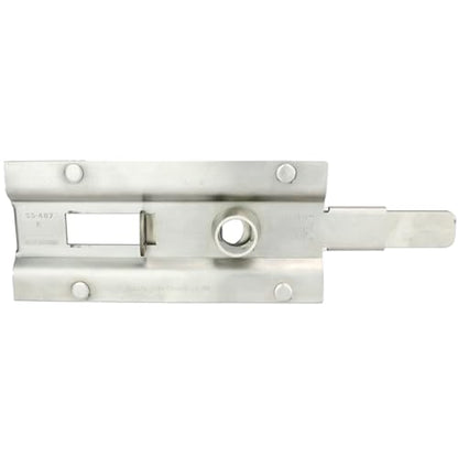 Stainless Steel Roll Up Door Cylinder Latch 7-7/8" x 3-5/8", with 4 Bolt mounting Hardware Included - size: SS-487S