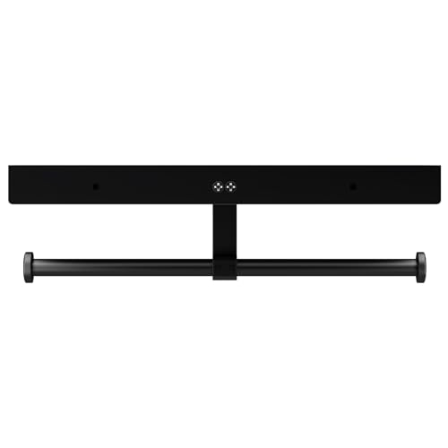 Danpoo Matte Black Toilet Paper Holder with Shelf, Wall-Mounted Bathroom Organizer, Double Roll - color: Black