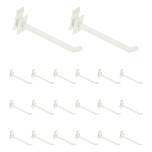 uxcell 20pcs Slat Wall Panel Hooks 3.5" Plastic Slat Wall Accessories Hooks - size: 3.5 Inch