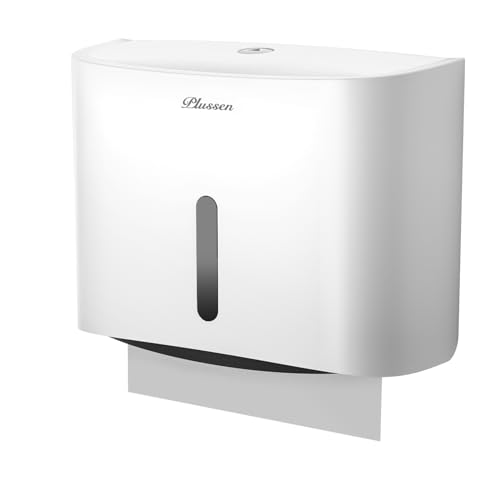 Paper Towel Dispenser Wall Mount, Adhesive No Drilling Multifold Trifold Cfold Commercial Hand Towel Dispenser,White-PN6015 - color: White-pn6015
