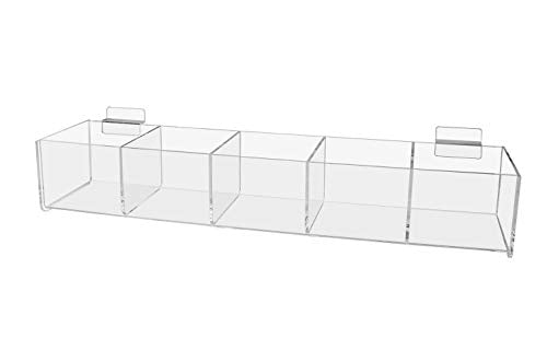 Marketing Holders 2 Pack Slatwall Bin Multi Compartment Caddy 5 Slot Compartment Storage Keepsake Bin for Retail Stores and Boutiques Organizer Basket Crafts Hardware Cubby - size: 19.5" Wide 5 Pocket