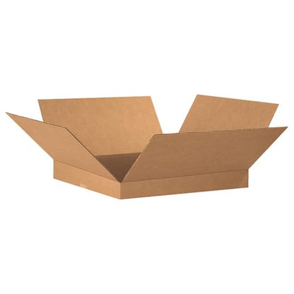 (25 Pack) Flat Shipping Boxes 14"L x 14"W x 2"H | Corrugated Cardboard Single-Wall Small Kraft Boxes for Moving, Packing and Storage - size: 14x14x2