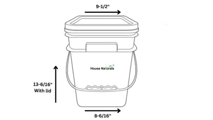 House Naturals 4 Gallon Square Food Grade Bucket Pail with Plastic Handles and Lid (Pack of 3) Made in USA containers (Black) - color: Black