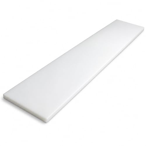 Commercial Cutting Board, Plastic Poly Kitchen Board Dishwasher Safe, Heavy Duty Food Prep Surface for Restaurant Use (60"L x 10"W x 0.57"Th) - color: White, size: 60"L x 10"W