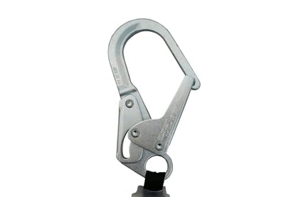 AFP Demon 6 FT Dual Leg Self-Retracting Lifeline Web Lanyard Retractable, 1.97-inch Gate Opening Steel Locking Rebar Hooks, Double Yoyo, Shock Absorber | Tower Fall Protection OSHA & ANSI Rated SRL - color: Dual 1.97-inch Gate Steel Rebar Hooks & Steel Ca
