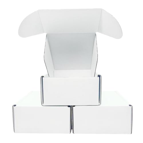 4x4x2 Inches 50 Pack White Corrugated Cardboard Shipping Boxes - size: 4x4x2 inch 50 Pack