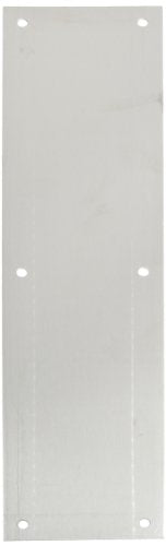 Rockwood 70C.28 Aluminum Standard Push Plate, Four Beveled Edges, 16" Height x 4" Width x 0.050" Thick, Clear Anodized Finish