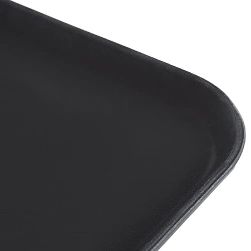 TrueCraftware- 14” x 18” Rectangular Rubber Lined Non-Slip Tray Plastic Black Color Set of 2- Restaurant Serving Tray Rubber Lined Tray Coffee Appetizer Breakfast for Kitchen Café and Restaurants