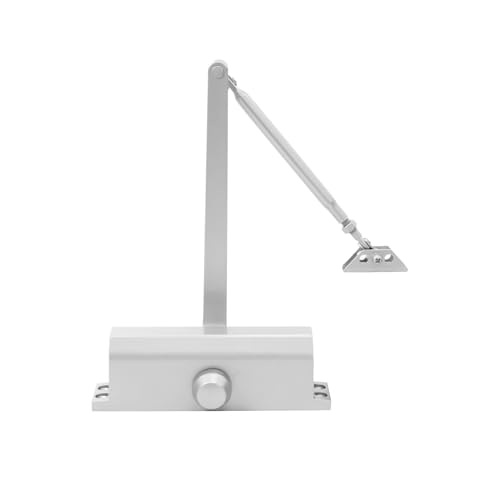 Door Closer, Commercial Grade 2 Hydraulic Closer, Spring Size 3, Surface Mount, Self-Closing, Adjustable Sweep & Latch Speed, Aluminum Anodized - color: Aluminum Anodized