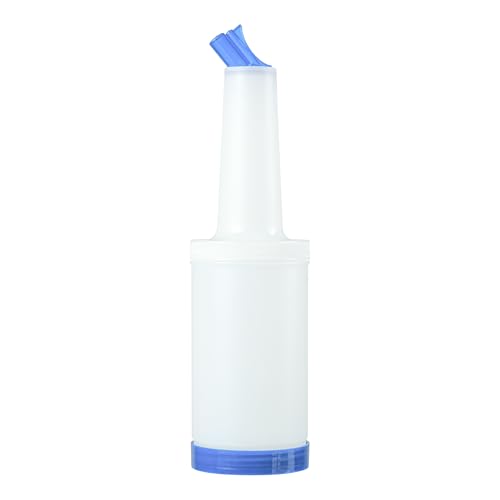 Restaurantware Plastic Storage Container Bottle, Quick Pour, 1 qt - color: Blue, size: 32 Ounces