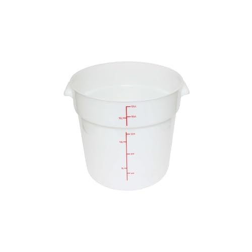 TrueCraftware- 18 Quart White Round Food Storage Container Polypropylene- Commercial Reusable Food Container Canister with Measurement Markings for Meal Prep Pantry Kitchen - size: 18 Quart