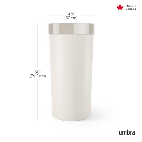 Umbra Vento Kitchen Trash Can, Open Top 16.5 Gallon Garbage Can, Sand - color: Sand