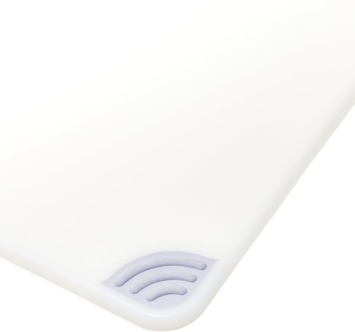 San Jamar Saf-T-Grip Plastic Cutting Board with Safety Hook, 12" x 18" x 0.5", White - color: White