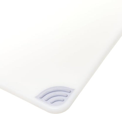 San Jamar Saf-T-Grip Plastic Cutting Board with Safety Hook, 12" x 18" x 0.5", White - color: White