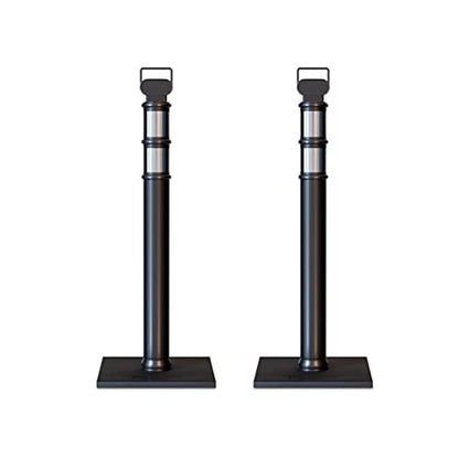 Trafford Industrial 45-Inch Delineator Posts, Set of 2, Black - color: Black