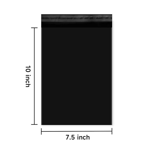 KKBESTPACK Black Poly Mailers 7.5x10.5 in, Small Shipping Bags, 1000 Pcs - color: Black, size: 7.5" x 10.5" 1000 pcs