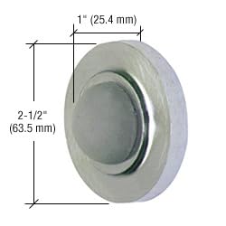 CRL DL2511A Satin Chrome Wall Mounted Convex Type Door Stop
