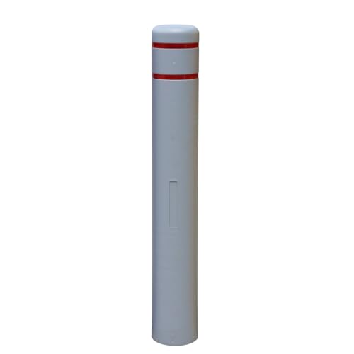Durable Bollard Cover - Heavy Duty Waterproof Weather Resistant,High Visibility Bollard Post Sleeve with Reflective Tape for Indoor/Outdoor Parking Lot, Warehouse,Walkways(4" Dia X 46" H, Grey) - color: Grey, size: 4" X 46"