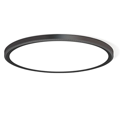 WKONCLDY 3200lm LED Flush Mount Ceiling Light, Super Slim 12 inch LED Ceiling Light, 5000K LED Ceiling Light for Bedroom, Living Room, Dining Room (Black, One Pack) - color: Black, size: 12in-1Pack