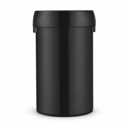 Home Zone Living 16 Gallon Commercial Trash Can with Removable Open Top Lid - color: Matte Black, size: Round
