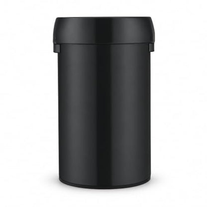 Home Zone Living 16 Gallon Commercial Trash Can with Removable Open Top Lid - color: Matte Black, size: Round