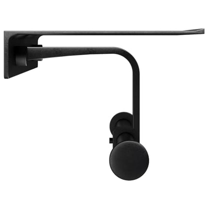 Danpoo Matte Black Toilet Paper Holder with Shelf, Wall-Mounted Bathroom Organizer, Double Roll - color: Black