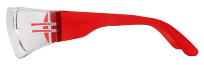 BISON LIFE Clear/Red Safety Glasses for Men & Women, ANSI Z87.1, 12 Pack - color: Clear/Red