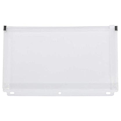 JAM PAPER Plastic 3 Hole Punch Binder Envelopes with Zip Closure - #10 Wallet Booklet - 6 x 9 1/2 - Clear - 12/Pack - color: Clear, size: 3 Hole Binder Pocket