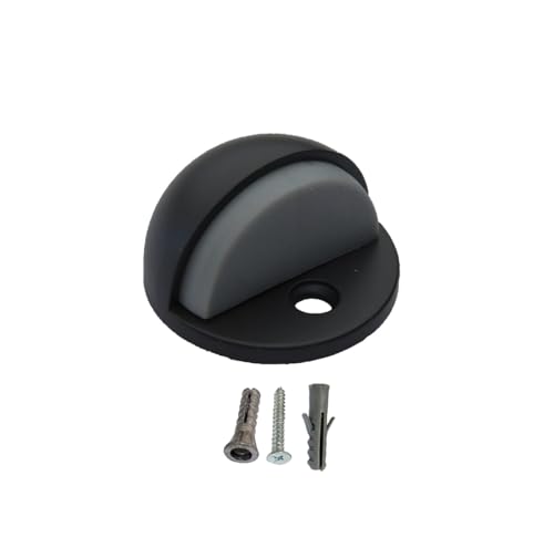QCAA Low Dome Floor Door Stop, H 25.4 x Diameter 44.5mm, Zinc Die Cast, Matte Black, 24 Pack, Made in Taiwan - color: Matte Black, size: 24 Pack