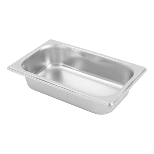 6 Pack Stainless Steel Hotel Pans with Lids, 1/9 Size or 1/4 Size Commercial Metal Food Catering Trays for Steam Table, Buffet Serving, Food Storage & Preparation (1/4 Size 2.7Qt) - size: 1/4 Size 2.7Qt