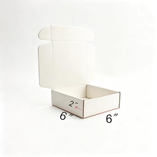 KAXILU White Cardboard Boxes Shipping Packaging Boxs 20pcs Shipping Boxs Suitable E-Commerce Packaging Small L6xW6xH2 inch - color: White-1, size: Small-L6xW6xH2 inch