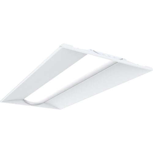 Lithonia Lighting 2x4 LED Troffer Light, Adjustable Lumens, 3-in-1 CCT - color: 4000-6000 Lumens, White, size: 2 Feet by 4 Feet