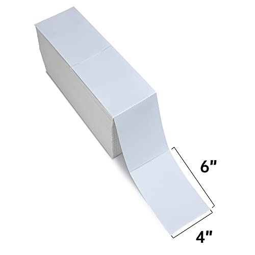 LLIKED 2500 4x6 Thermal Labels Fanfold, Direct Thermal Shipping Labels - Perforated and Strong Adhesive - size: 2500 Labels