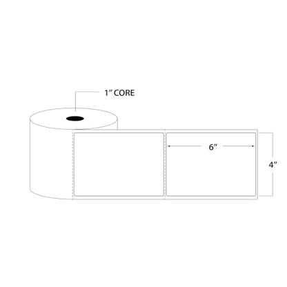 4" X 6" Direct Thermal Shipping Labels | Blue | 1" Cores w/Perfs Easy Tear | Made in USA - Printer w/Ribbon Needed | Printing Label | 250 Labels | 250 Labels per Roll | 1 Rolls | Blank Labels - color: Blue