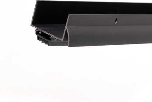 Heavy-Duty U-Shaped Door Bottom Seal Closer Fire Rated, Black Anodized, Clear Anodized, Weatherproof U-Shaped Door Bottom Seal (Black Anodized, 72") - size: 72 Inch