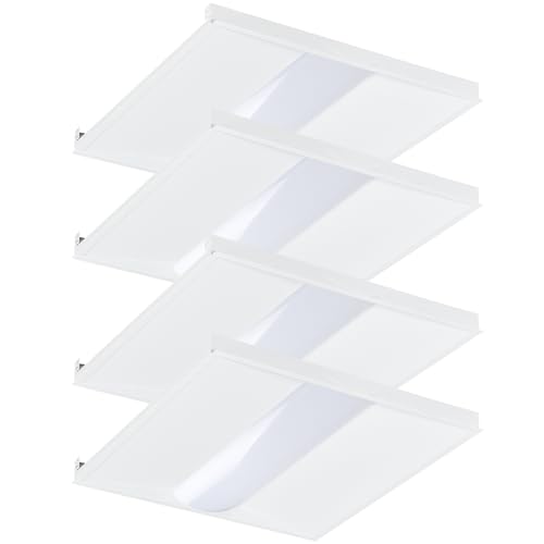 Cortelco 2x2 LED Troffer Light,4 Colo Options 3000K-5000K,40W/35W/30W/25W/20W,Up to 6000 Lumens,0-10V Dimmable Drop Ceiling Panel,100-277V,ETL & DLC Listed,Commercial Grade,4 Pack - size: 2x2 4Pack