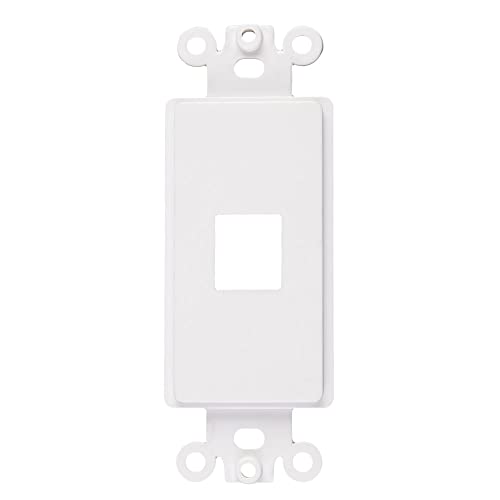 Decorative Keystone Wallplate Insert Ports, 1 Port, 20 Pack White - color: 1 Port, size: 20 Pack