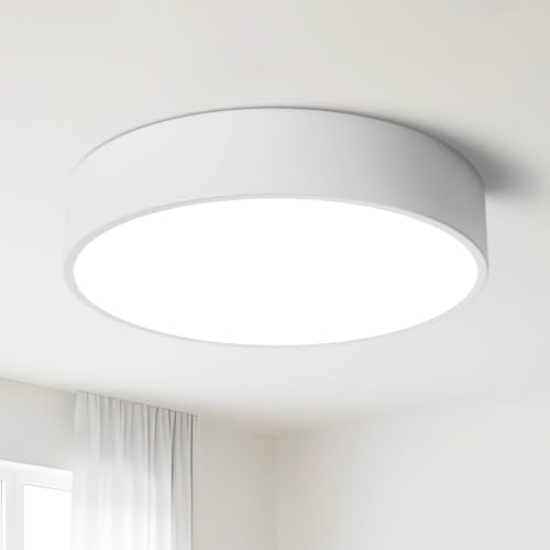 15.7inch Dimmable Large White Flush Mount LED Ceiling Light Fixture - color: White, size: 15.74 inch