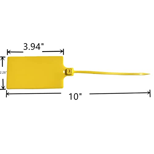 200pcs Blank Waterproof Plastic Tags Zip Ties Large Labeling 2.28"×3.94" - color: Yellow, size: 200pcs