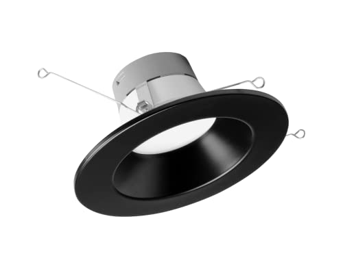 NICOR DLR566091203KBK DLR56(v6) 5/6-inch Black 900 Lumen 3000K Recessed LED Downlight - color: Black, style: 1 Pack