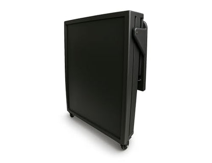 – Demo Display Cart – Portable Folding Demo Table with Recessed Signage Area – Stainless Steel Top & Locking Wheels – for Retail & Event Use