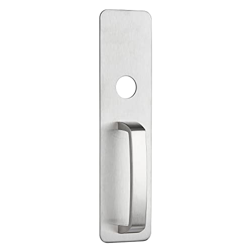 BRINKS Commercial - Commercial Door Pull Plate with Cylinder Hole, Satin Chrome Finish - Meets ANSI Grade 1 Standards, is UL Listed, and is ADA Compliant - color: Satin Chrome