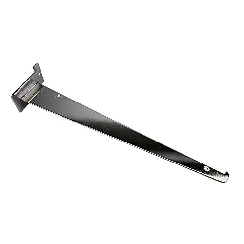 Prolinemax 2 Pcs 16'' Chrome Glass Slatwall Shelf Bracket Retail Display Fixture Metal Hanger