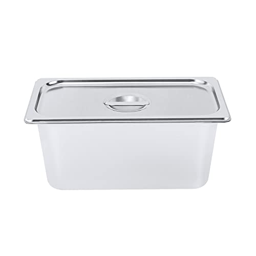 4 Pack Stainless Steel Hotel Pans, Half Size 6" Deep Commercial Food Pans With Lid Catering Food Storage Metal Pan Chafing Dishes Dinner Buffet Server for Food Prep Restaurant (12.8" x 6.9" x 6") - size: 12.8" x 6.9" x 6"