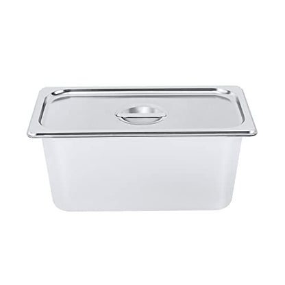 4 Pack Stainless Steel Hotel Pans, Half Size 6" Deep Commercial Food Pans With Lid Catering Food Storage Metal Pan Chafing Dishes Dinner Buffet Server for Food Prep Restaurant (12.8" x 6.9" x 6") - size: 12.8" x 6.9" x 6"