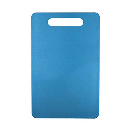 Fotouzy Plastic Utility Cutting Board with Handles, Food Safe PP Material, BPA Free, Dishwasher Safe, Thick Chopping Board, Large Size, Easy Grip Handle, for Kitchen (Blue) - color: Blue
