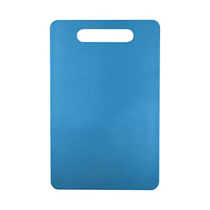 Fotouzy Plastic Utility Cutting Board with Handles, Food Safe PP Material, BPA Free, Dishwasher Safe, Thick Chopping Board, Large Size, Easy Grip Handle, for Kitchen (Blue) - color: Blue